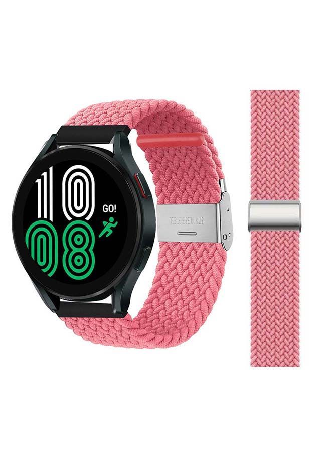 NIBEMINENT Adjustable Braided Solo Loop Band For Samsung Galaxy Watch4 40/44mm Pink - Image 1