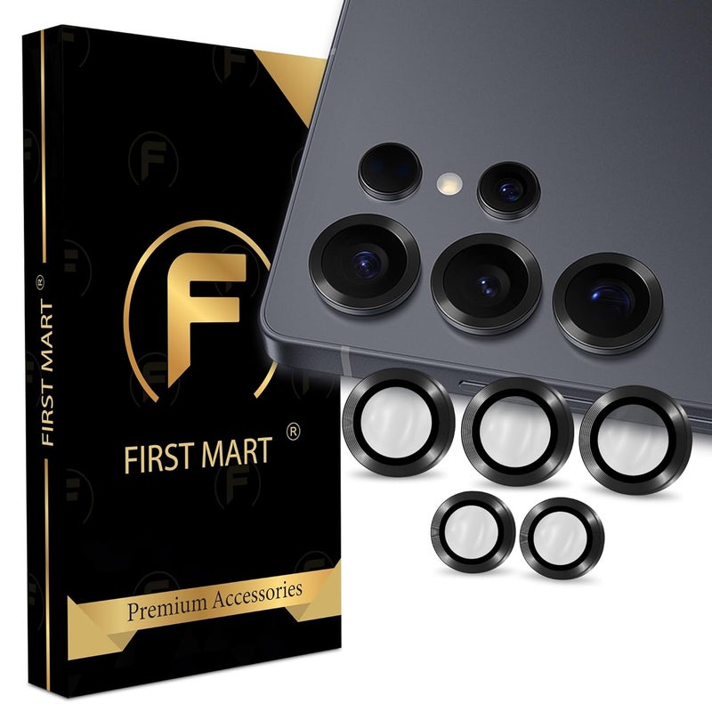 FIRST MART Camera Lens Protector for Samsung Galaxy S25 Ultra (6.8 Inches) Tough HD Individual Aluminum Alloy Lens Rings Cover, Scratch Resistant, Thin Lens Protection| Black, 1 Pack - Image 1