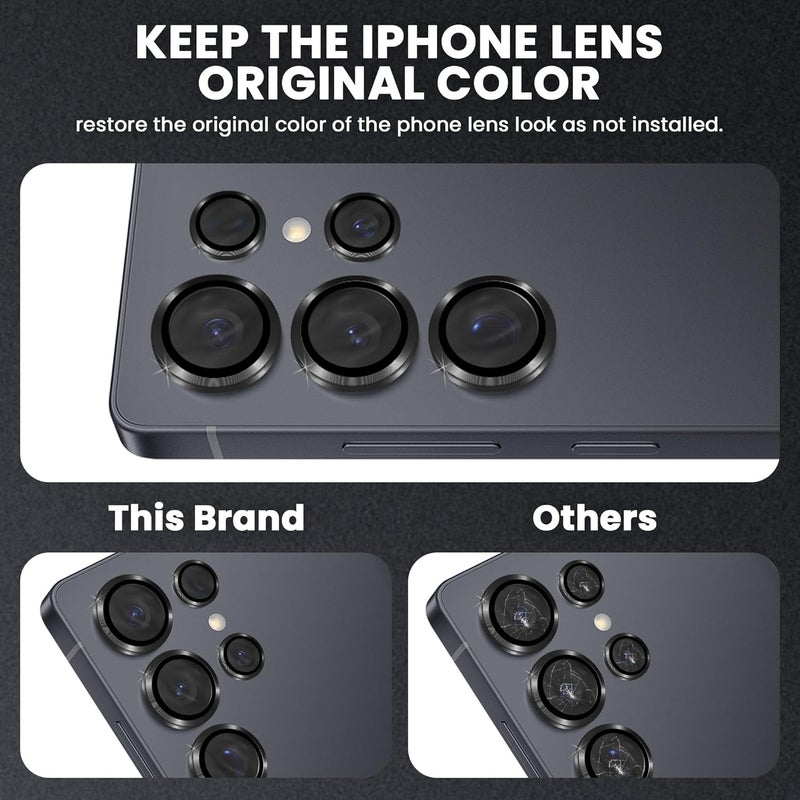 FIRST MART Camera Lens Protector for Samsung Galaxy S25 Ultra (6.8 Inches) Tough HD Individual Aluminum Alloy Lens Rings Cover, Scratch Resistant, Thin Lens Protection| Black, 1 Pack - Image 3