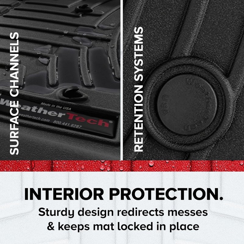 WeatherTech سجاد أرضي WeatherTech DigitalFit أمامي وخلفي لسيارة فورد F-150 15، أسود - Image 4