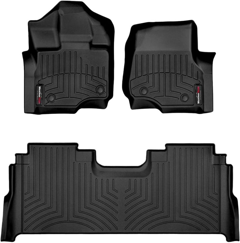 WeatherTech سجاد أرضي WeatherTech DigitalFit أمامي وخلفي لسيارة فورد F-150 15، أسود - Image 1