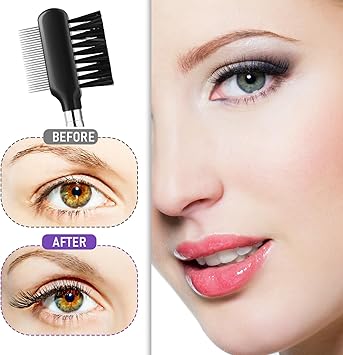Sliverdew Small Eyelash Comb 2 Pack Metal Eyelash Brush Eyelash Separator Tool Eyebrow Brush Grooming Eye Lash Separator Grooming Brushes Eyebrow Comb with Metal Teeth Eye Makeup Tool for Women Short Handle  - Image 5