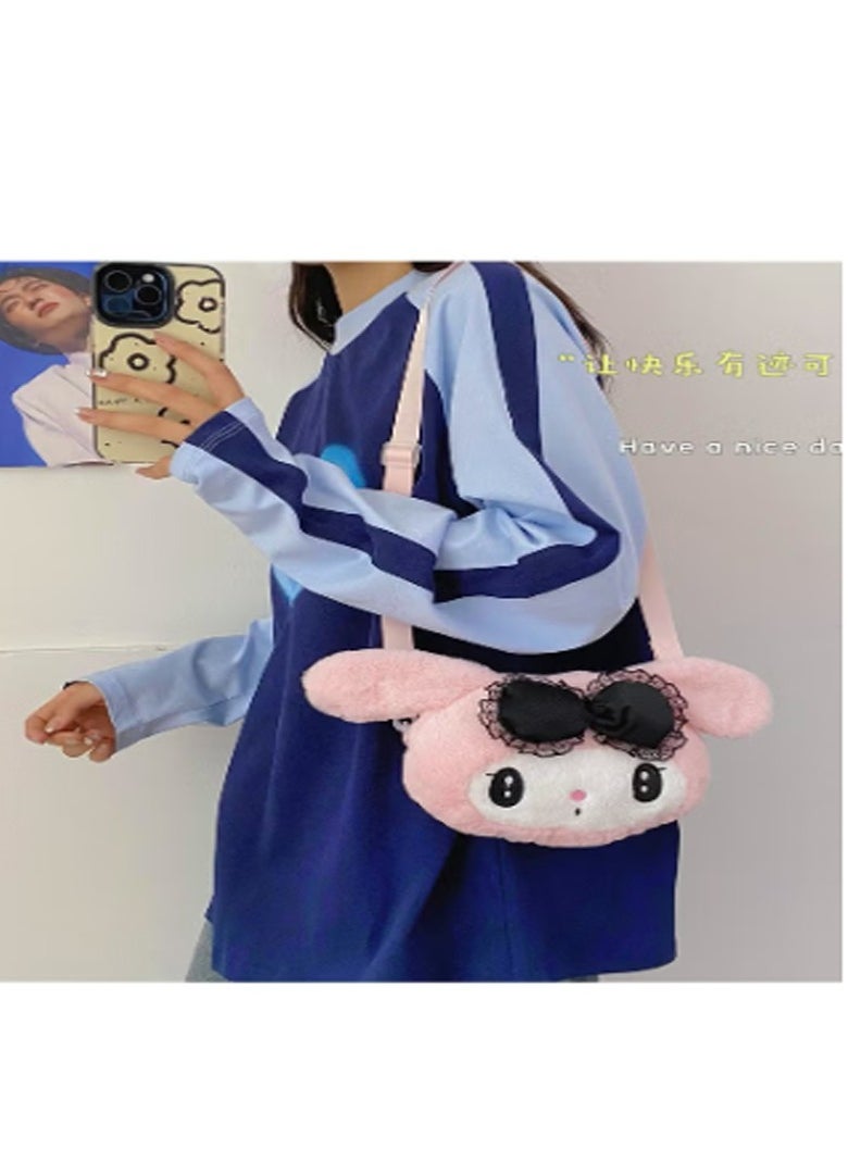 Sanrio Sanrio Cute Cartoon Plush Toy Shoulder Crossbody Bag Rectangular Hand Bag Girls Children Backpack Claw Machine  - Image 2