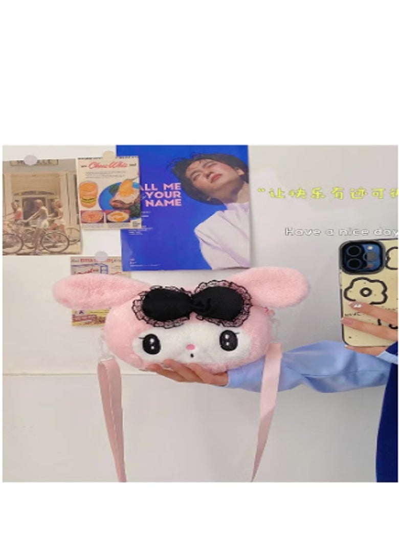 Sanrio Sanrio Cute Cartoon Plush Toy Shoulder Crossbody Bag Rectangular Hand Bag Girls Children Backpack Claw Machine  - Image 3