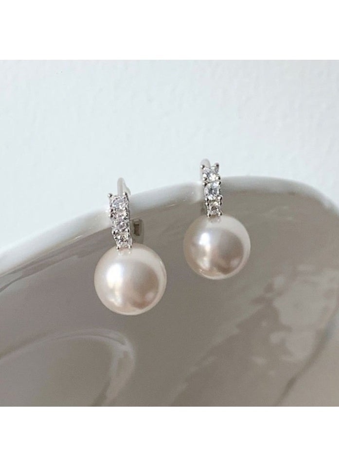 xozgdovg Pearl earrings Light luxury premium stud earrings Pearl earrings earrings  - Image 1