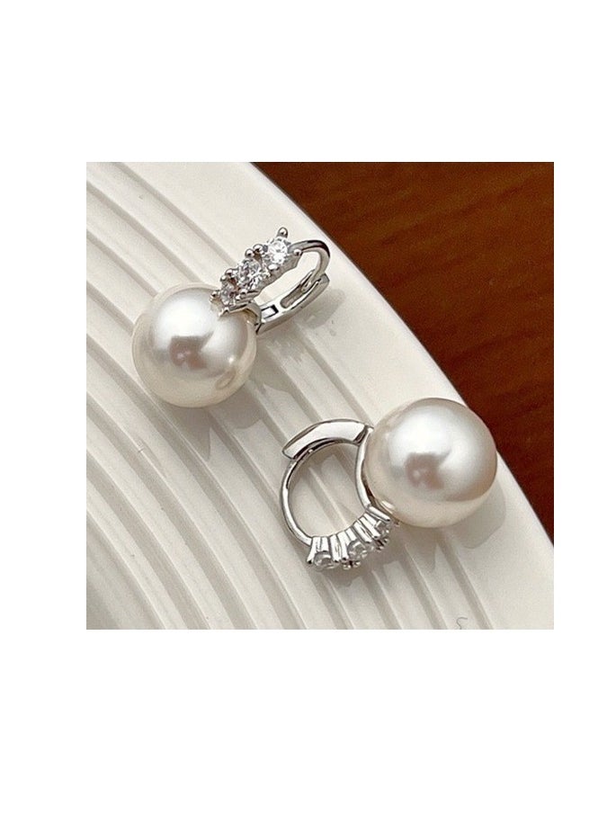 xozgdovg Pearl earrings Light luxury premium stud earrings Pearl earrings earrings  - Image 2