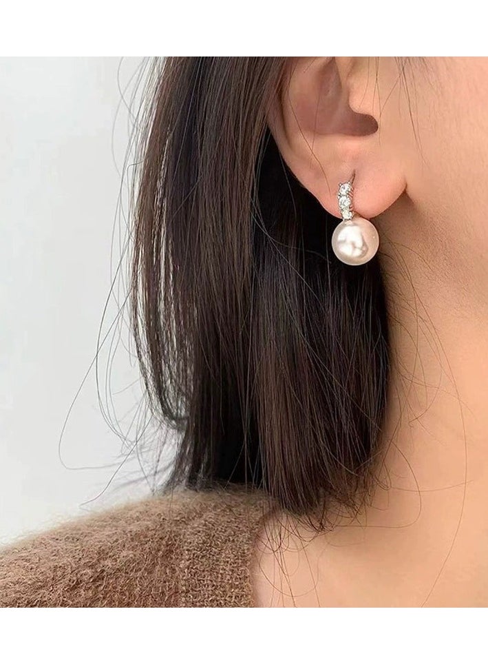 xozgdovg Pearl earrings Light luxury premium stud earrings Pearl earrings earrings  - Image 3