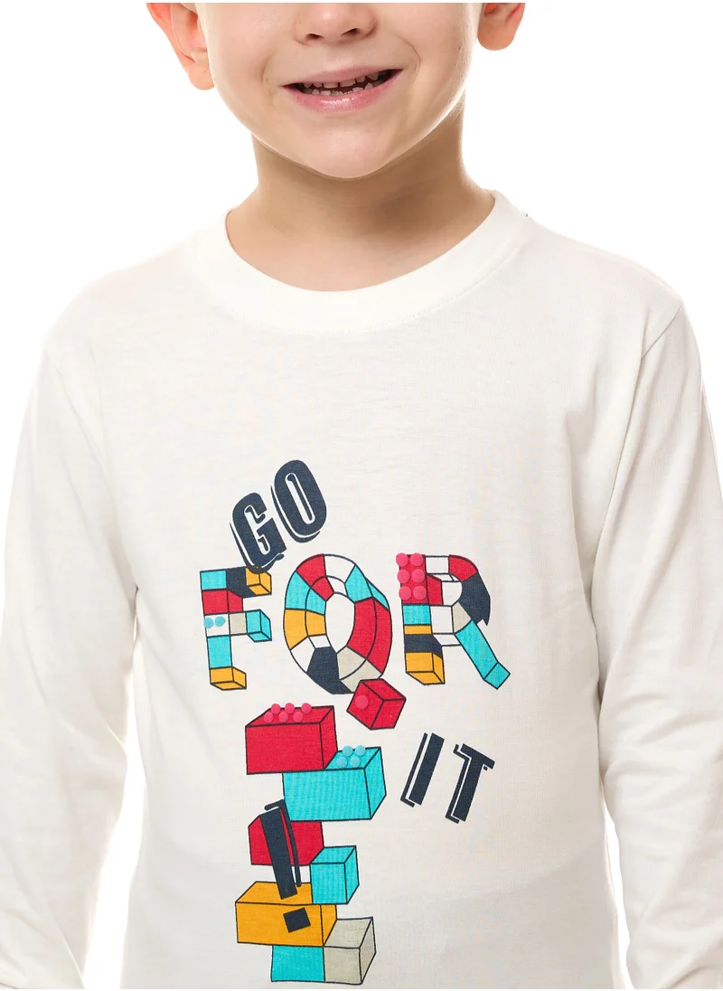 victor and jane Boys'  Off white Long Tee (2 - 8yrs)
