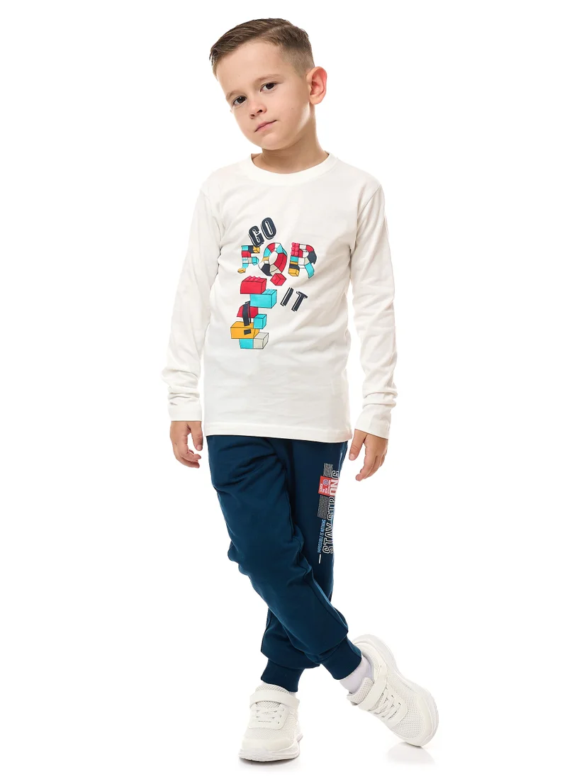 victor and jane Boys'  Off white Long Tee (2 - 8yrs)
