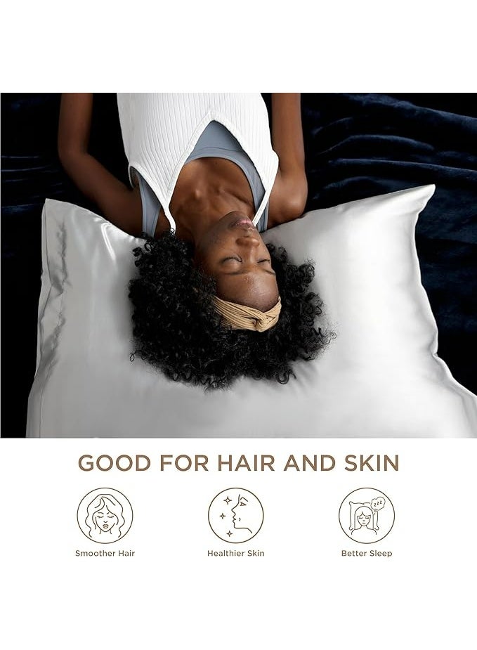 2-Pack Luxurious Mulberry Silk Pillowcases, 25 Momme Satin Weave, Hypoallergenic Solid Color Envelope Closure, Hand Wash Only, Designed for Hair and Skin,120-140gsm - Image 5