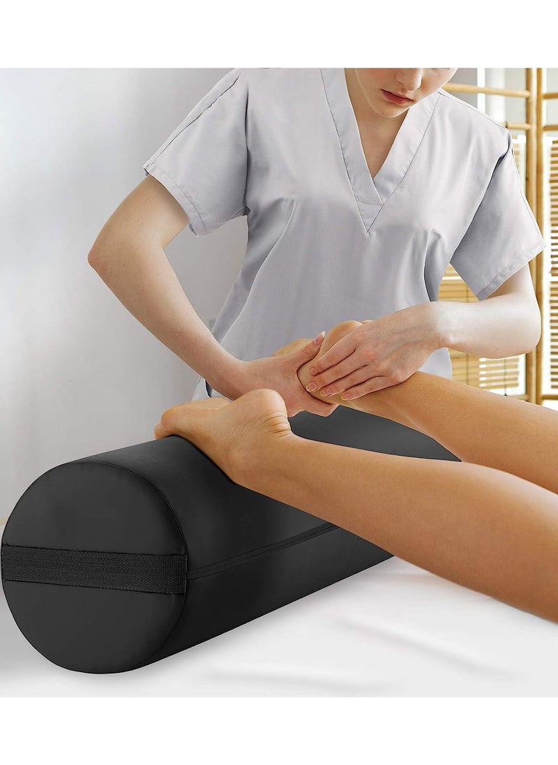 MASTER MASSAGE EQUIPMENT Medium Full Round Bolster Massage Table Spa Yoga Bed Headrest Lumbar Support Relaxing Neck Knee Roll Cylinder Pillow Bolster, Black Color, 15 Cm” Width X 66” Length  - Image 5