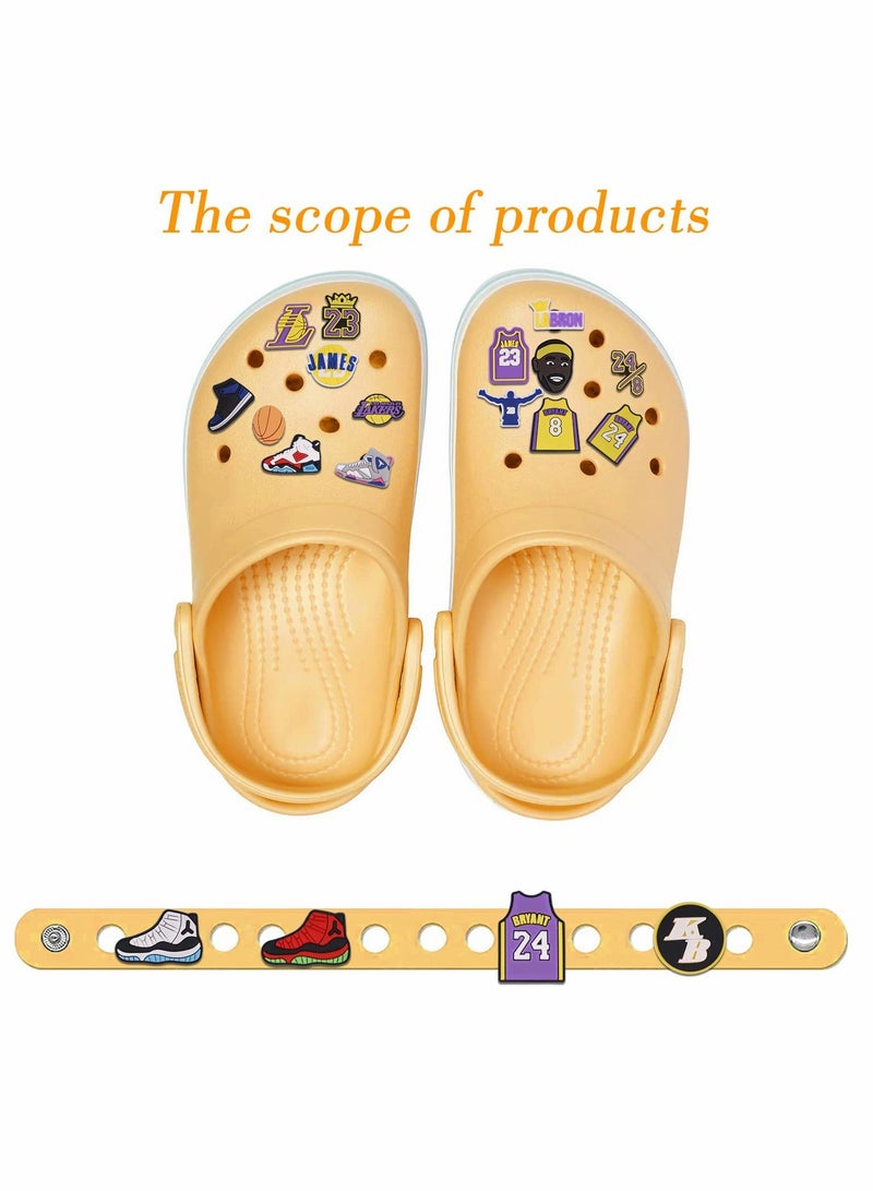 KASTWAVE زينة أحذية 34 قطعة إكسسوارات تشارم كروك تشارم لعشاق كرة السلة لأساور الكروك - Image 4