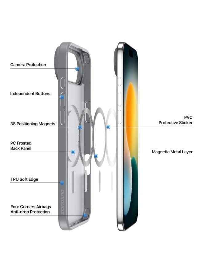 دوكس دوتشيز غلاف مغناطيسي صادم للصدمات لهاتف iPhone Air، متوافق مع MagSafe، مقاوم للعرق وبصمات الأصابع، واقي شفاف. - Image 3