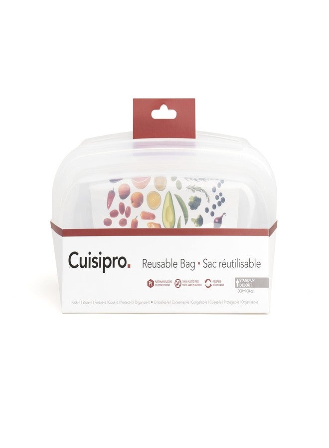 Cuisipro Reusable Stand-up Silicone Bag, 33.8oz, 8.5 x 4.7in, Clear - Image 2