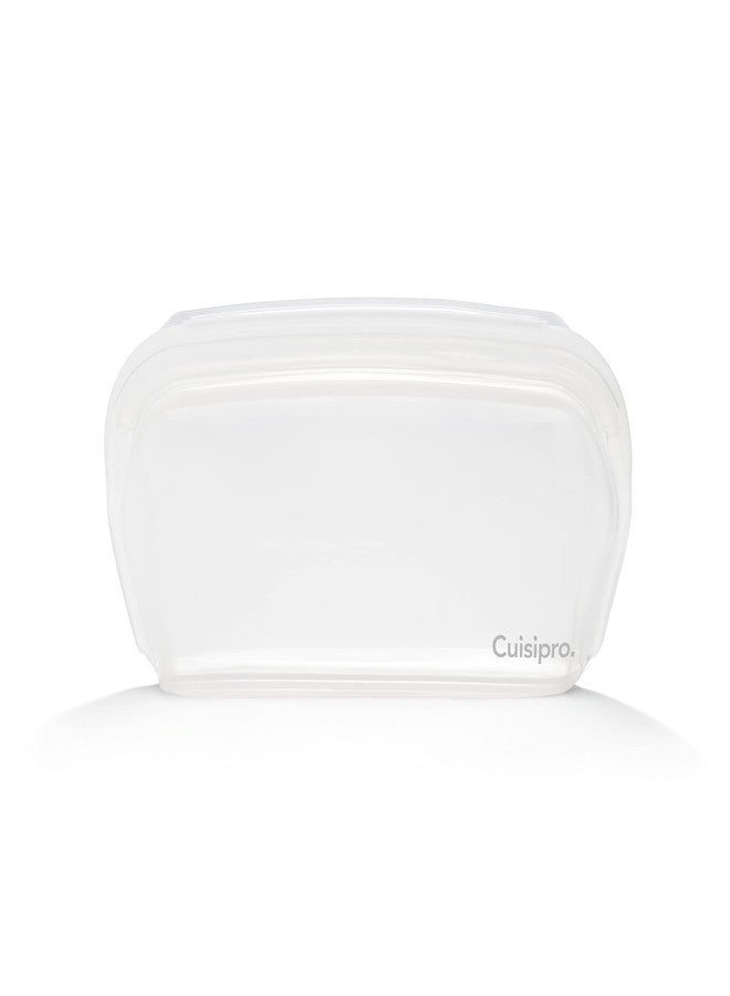 Cuisipro Reusable Stand-up Silicone Bag, 33.8oz, 8.5 x 4.7in, Clear - Image 1