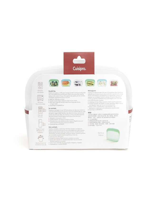 Cuisipro Reusable Stand-up Silicone Bag, 33.8oz, 8.5 x 4.7in, Clear - Image 3