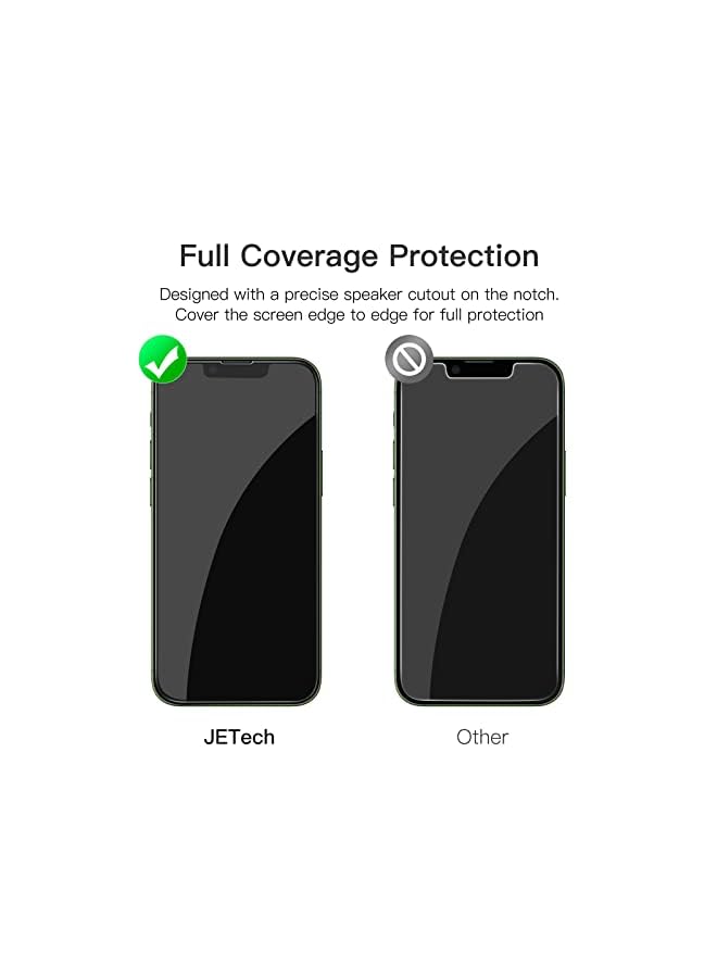 Jetech Full Coverage Screen Protector For Iphone 13 Mini 5.4-Inch, Black Edge Tempered Glass Film With Easy Installation Tool, Case-Friendly, Hd Clear, 3-Pack - Image 3