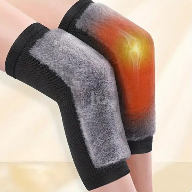 Iywish Women Men Winter Knee Warmers Knee Brace Sleeve Leg Warmer Wool Cashmere Thicken Knee Supports Knee Pads Legging Stocking Warm Thermal Ski Cycling Knee Brace Sleeve for Joint Pain Arthritis 1 Pair - Image 3