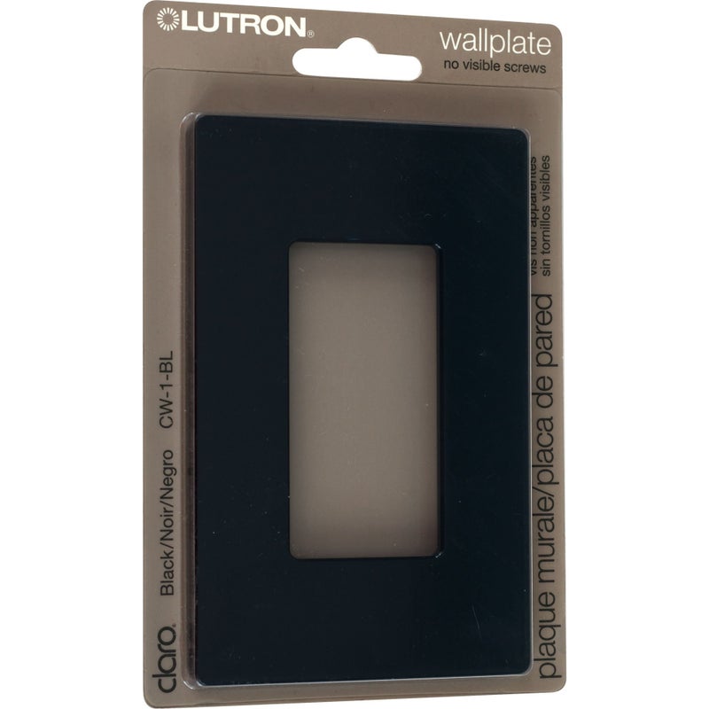 Lutron CW-1B-BL Claro Single Gang Rocker Wallplate, Black - Image 2