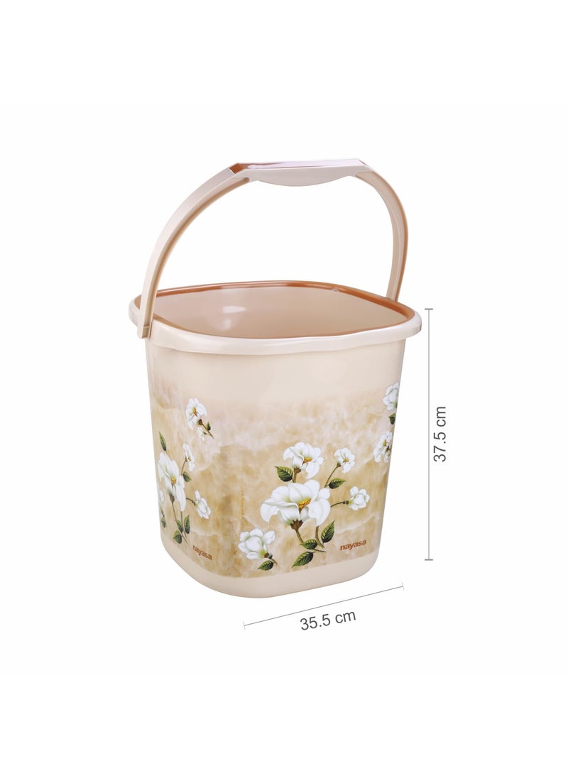 NAYASA Nayasa Sqr Ring Marble Bathroom Set 2 Pcs | Bucket 25 L + Mug 1.5 L | Bathroom Set | Bath Set for Bathroom | Brown  - Image 3