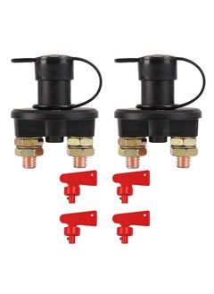 Battery Disconnect Switch, 12V 24V Battery Isolator Cut Off Power Kill Switch for Marine Car Boat RV ATV Auto Truck Vehicle, On Off Battery Master Switch with Waterproof Key and Cover, 2PCS