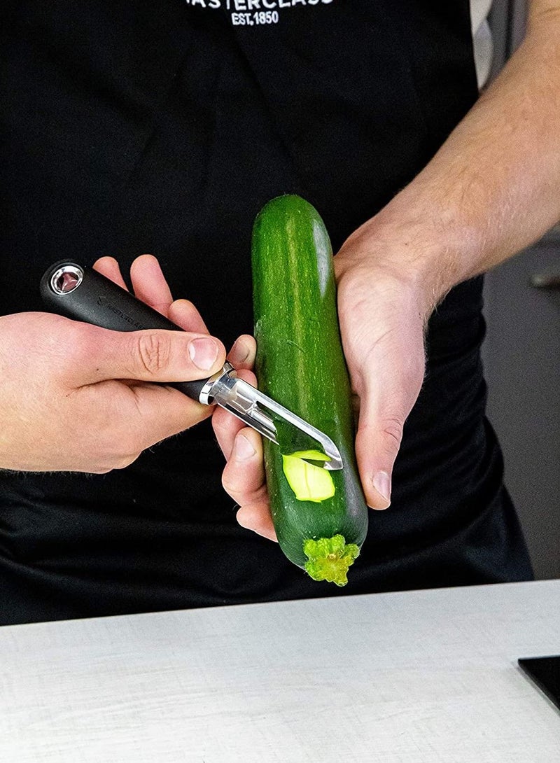 KitchenCraft MasterClass Soft-Grip Stainless Steel Fixed Head Peeler, Carded - Image 4