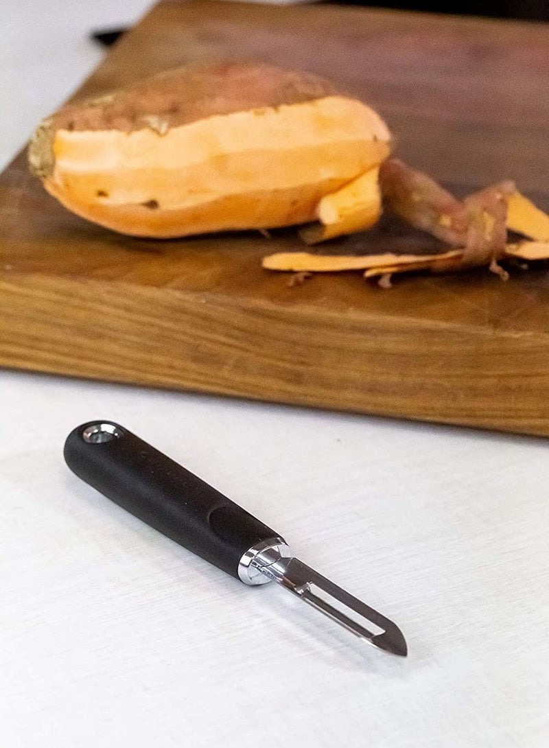 KitchenCraft MasterClass Soft-Grip Stainless Steel Fixed Head Peeler, Carded - Image 2