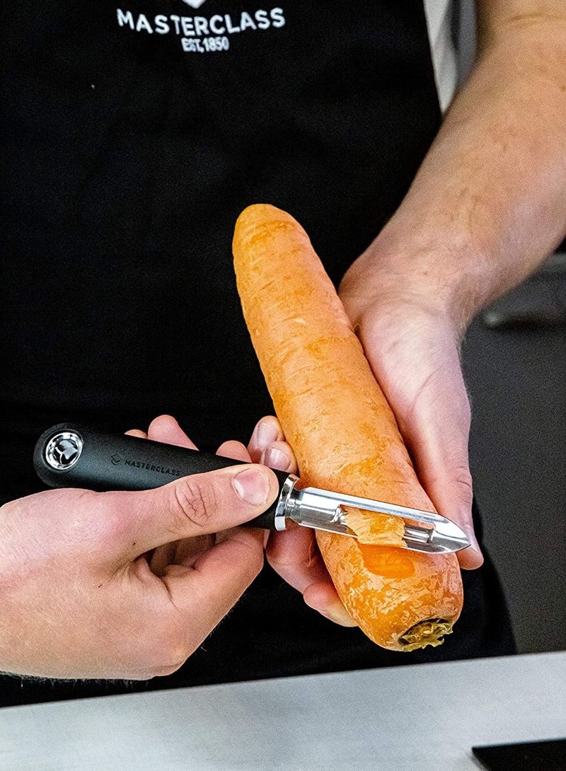 KitchenCraft MasterClass Soft-Grip Stainless Steel Fixed Head Peeler, Carded - Image 5