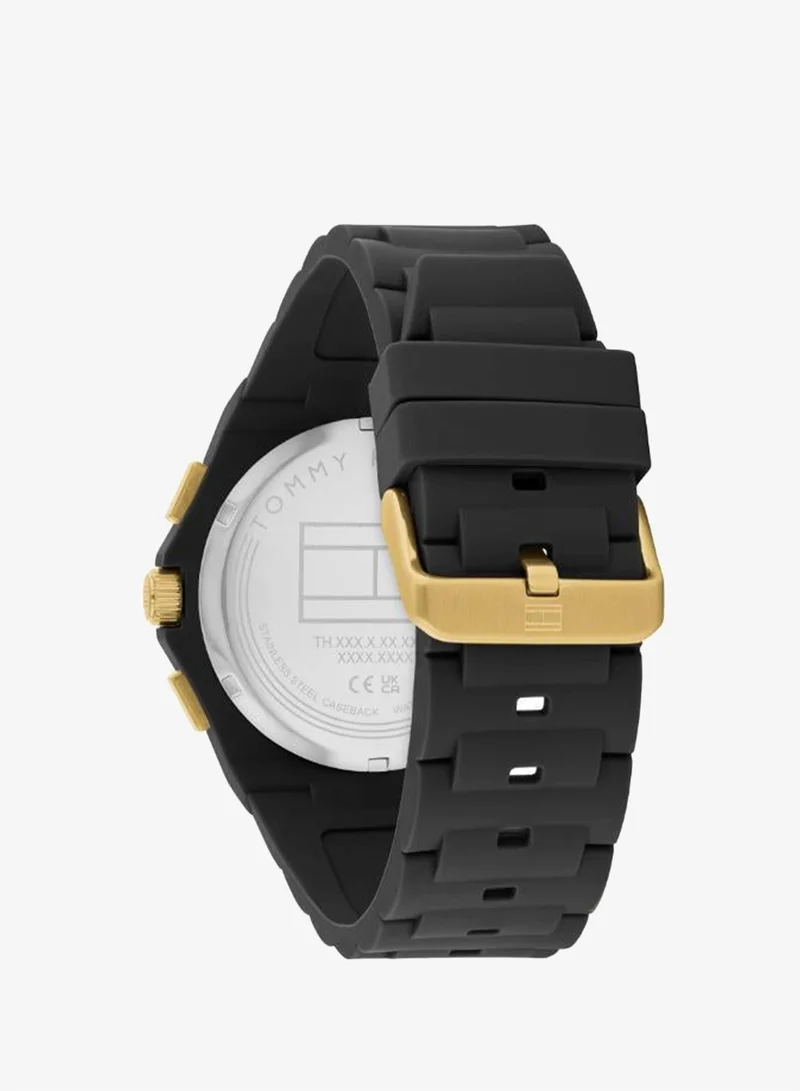 Tommy Hilfiger Mens Analog Multifunction Quartz Watch With Black Silicone Bracelet - 1792120