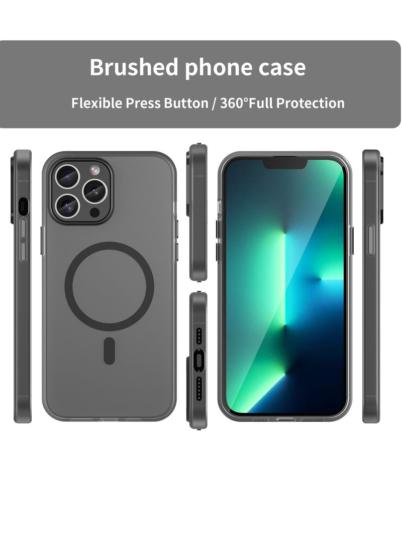 Abania iPhone 13 Pro Max Case Compatible with MagSafe, Translucent Matte Hard Back [Never Yellow], Military Grade Drop Protection, Slim Anti-Fingerprint Cover - Black - Image 2