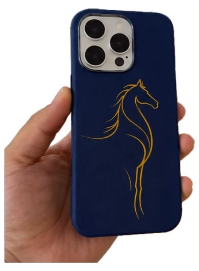 غطاء كاميرا مغناطيسي منزلق بتصميم حصان لهاتف iPhone 16 Pro Max - غطاء خلفي واقٍ مقاوم للصدمات - Image 1