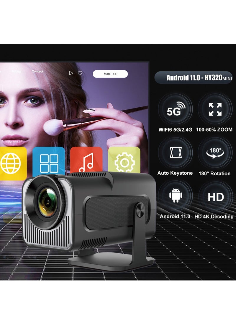 Portable HD Projector - Support 4K - Smart Projector with 5G Dual-band Wifi and Bluetooth 5.0 - Mobile Home Theater - Compatible With Android/iOS/Windows/TV Stick/HDMI/USB - pzsku/Z0851FDC5471F283939D8Z/45/_/1730190564/ac3c43c4-83ec-47af-98be-748337a5e103