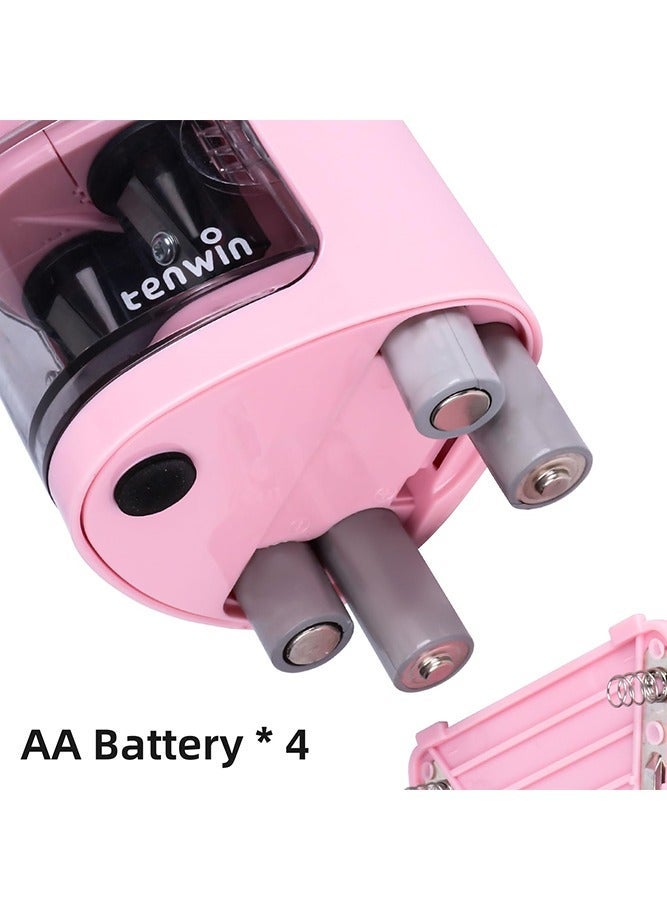 tenwin Double Hole Electric Pencil Sharpener, Multi-Functional Automatic Pencil Sharpeners Battery Operated with 2 Holes (6-8mm, 9-12mm) for School/Office/Home, Pink - Image 4