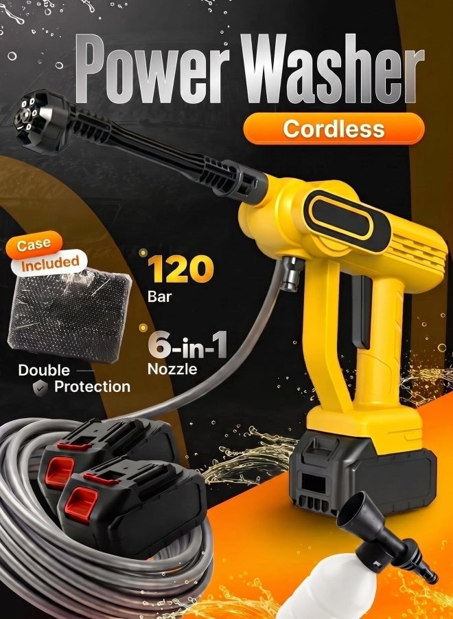 Bolivia's Pressure Washer, High-Pressure Portable Car Washing Pump with Rechargeable Battery & Water Bottle - Power Wash Sprayer Gun for Car, Home, Garden Cleaning - Image 1