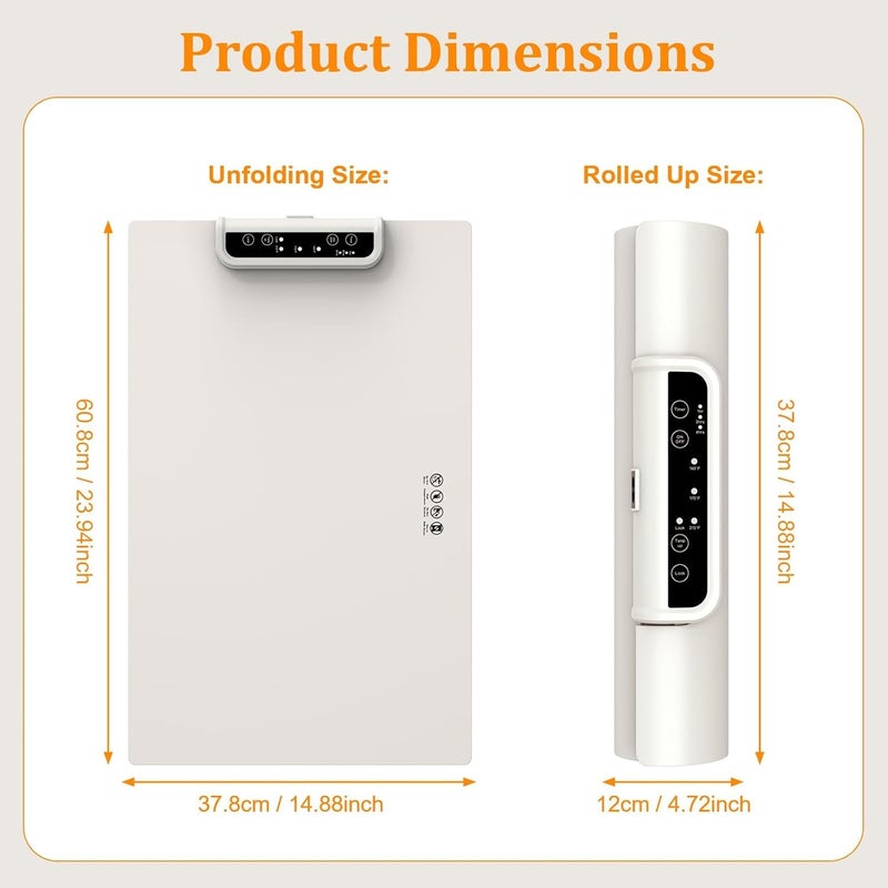 VPGS Electric Warming Tray with Adjustable Temperature Upgrade Portable Warming Mat for Food Foldable Food Warmer for Parties Features 3 Modes Fast Heating Hot Plate for Buffet Family Gatherings - Image 5