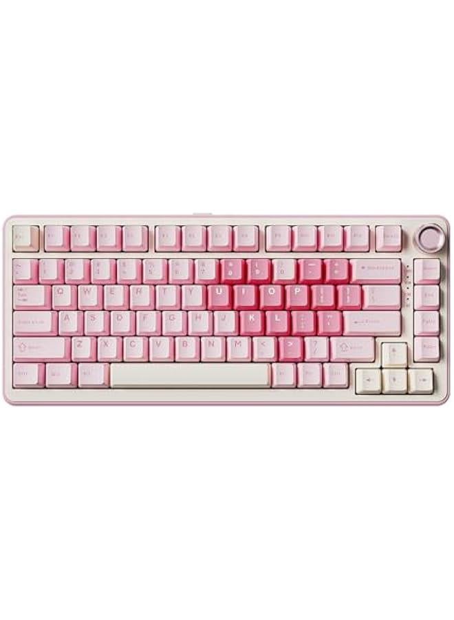 B75 PRO Wireless Mechanical Keyboard,75% Layout with Knob,Hot Swap Gasket Custom Structure,Creamy Pre-lubed Switches,RGB Backlit,Bluetooth/Type-C/2.4G for Win/Mac(Milk Switch,Pink) - Image 1