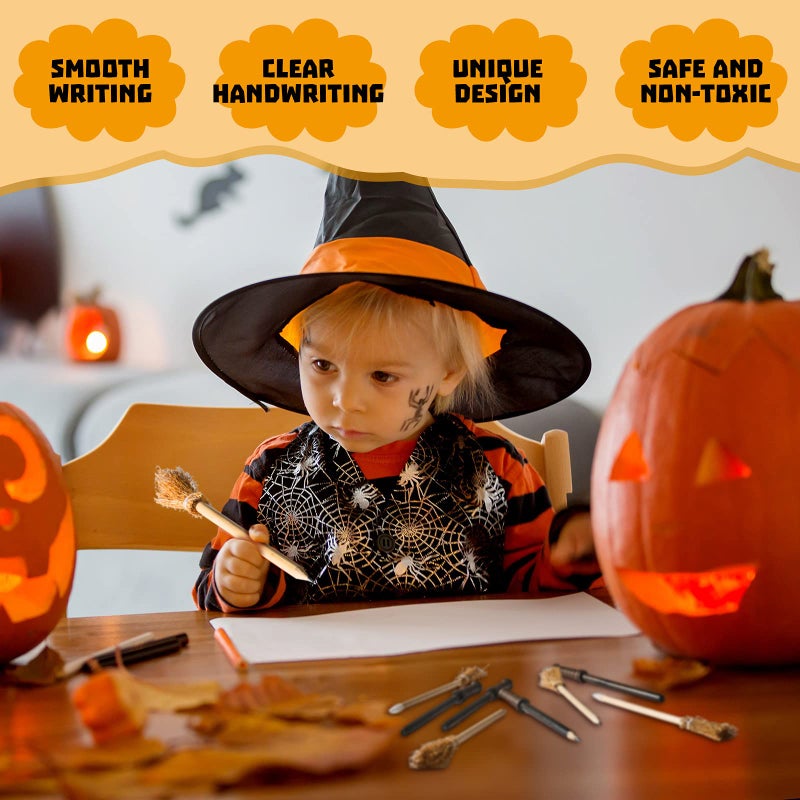 Chinco 20 Pcs Wand Pencils Party Favors Witch Broom Pencils Bulk Set, Halloween Wand Theme Birthday Goody Bag Filler Favors for Kids Teen Tween Boys Girls School Rewards - Image 5