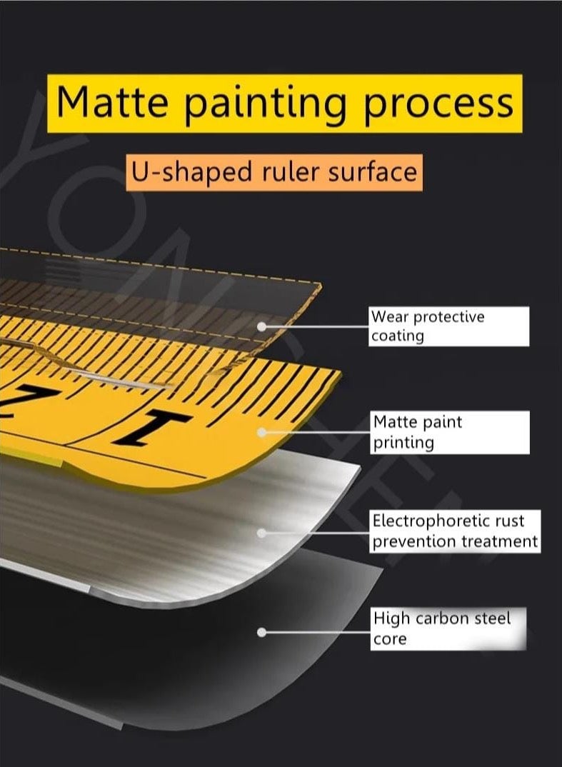 wood 3m Measuring Tape - Auto Lock, Power Return, Durable & Portable, Easy to Use - Image 3