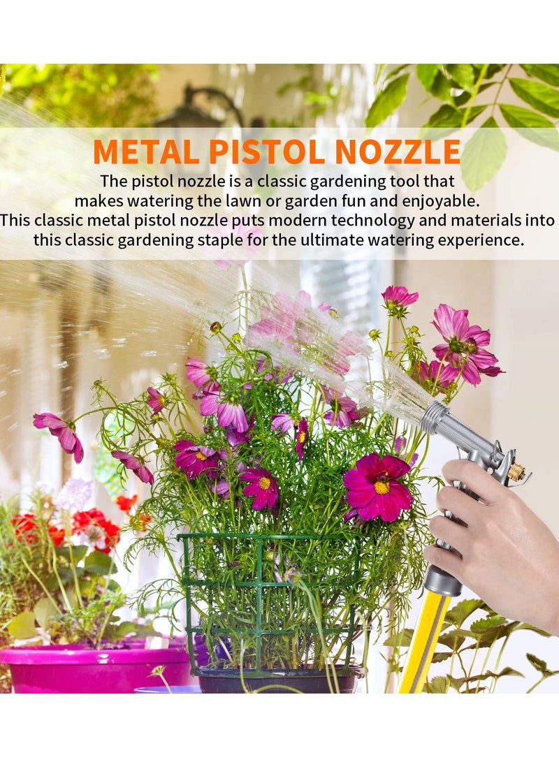 Zikra Garden Hose Nozzle Full Size Pistol Nozzle with Threaded Front Durable High Pressure Garden Hose Nozzle Rear Control Sprayer for Watering Plants Cleaning Car Washing Pets Showering 2 Pack - Image 2
