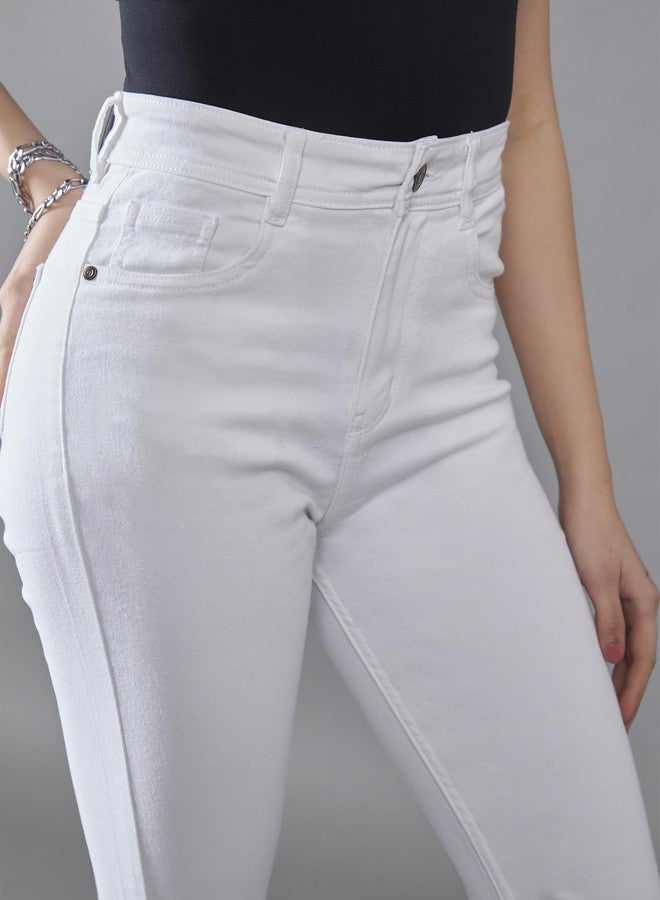 Miss Chase Women's Skinny Fit High Rise Regular Length Stretchable Denim Jeans (MCAW24DEN79-33-363-36, Snow White, 36) - Image 5