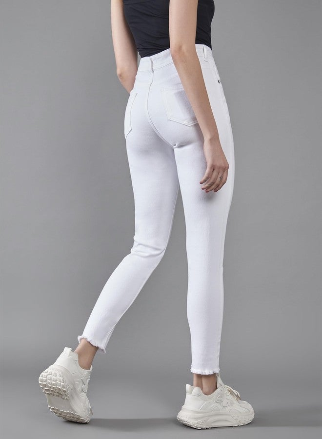 Miss Chase Women's Skinny Fit High Rise Regular Length Stretchable Denim Jeans (MCAW24DEN79-33-363-36, Snow White, 36) - Image 4