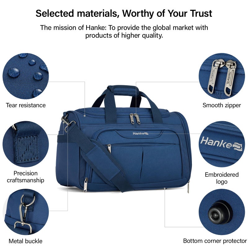 Hanke Underseat Carry On luggage Bags for Travel, Foldable Travel Bags for Women, Soft Lightweight Personal Item Travel Bag Small Carry On Bags for Airplanes, Travel Tote Bags for Women Men.ï¼ˆBlueï¼‰ - Image 5