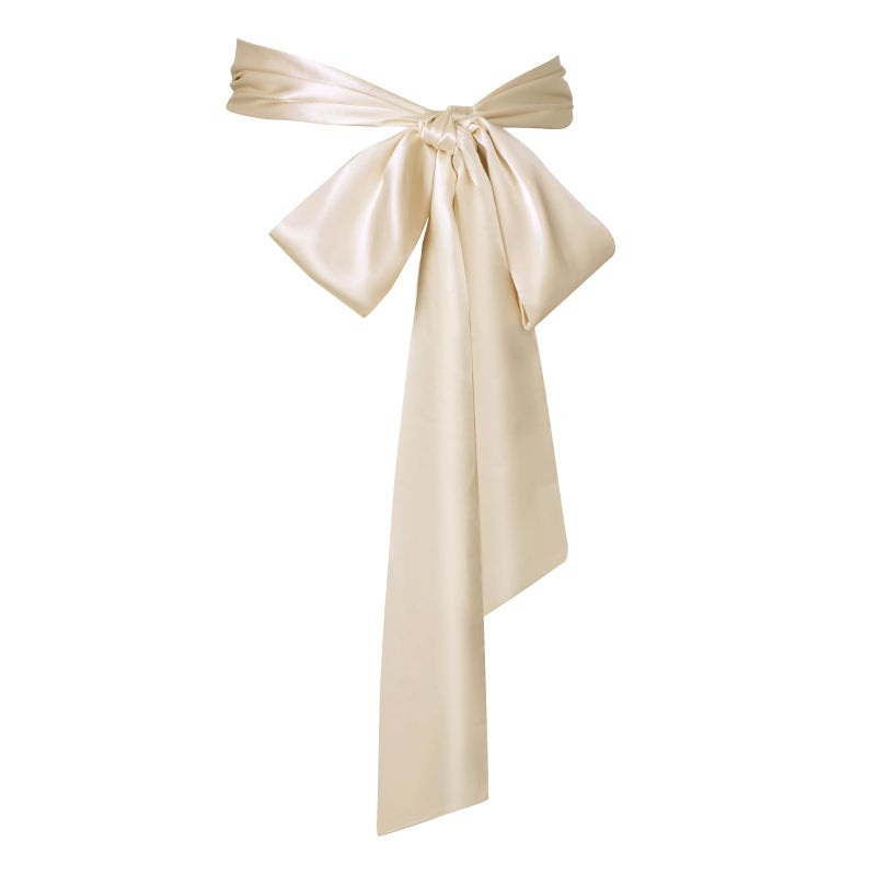 obmwang Wedding Satin Sash Belt for Special Occasion Dress Bridal Sash 4'' Wide Double Side, Champagne - Image 1