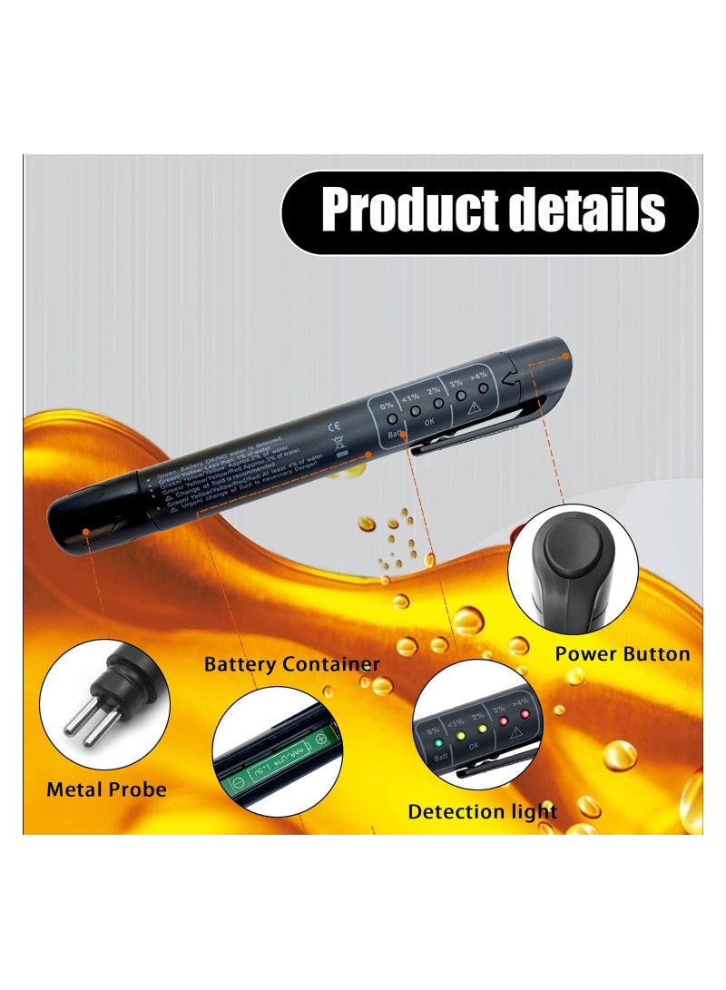 RATSAW 2PCS Brake Fluid Liquid Tester Pen Hydraulic Fluid Liquid Oil Moisture Analyzer Car Diagnostic Testing Tool Brake Fluid Liquid Tester Pen with 5 LED Indicators - Image 3