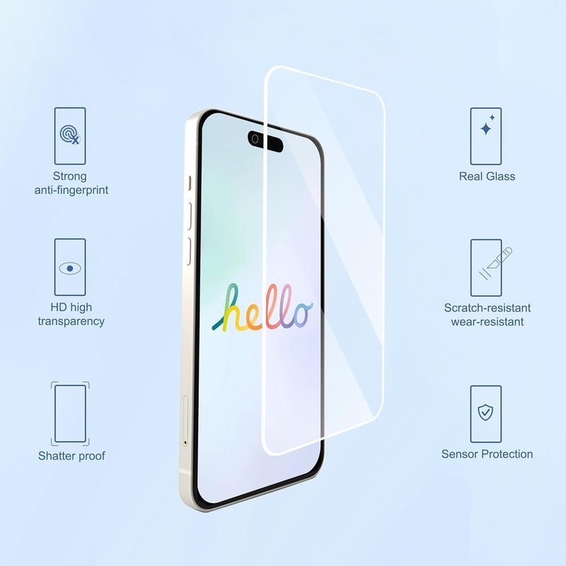 Ailun 3 Pack Screen Protector for iPhone Air [6.5 inch] + 3 Pack Camera Lens Protector with Installation Frame,Dynamic Island Compatible,Case Friendly [Not for iPhone 17/17 Pro/17 Pro Max] - Image 2