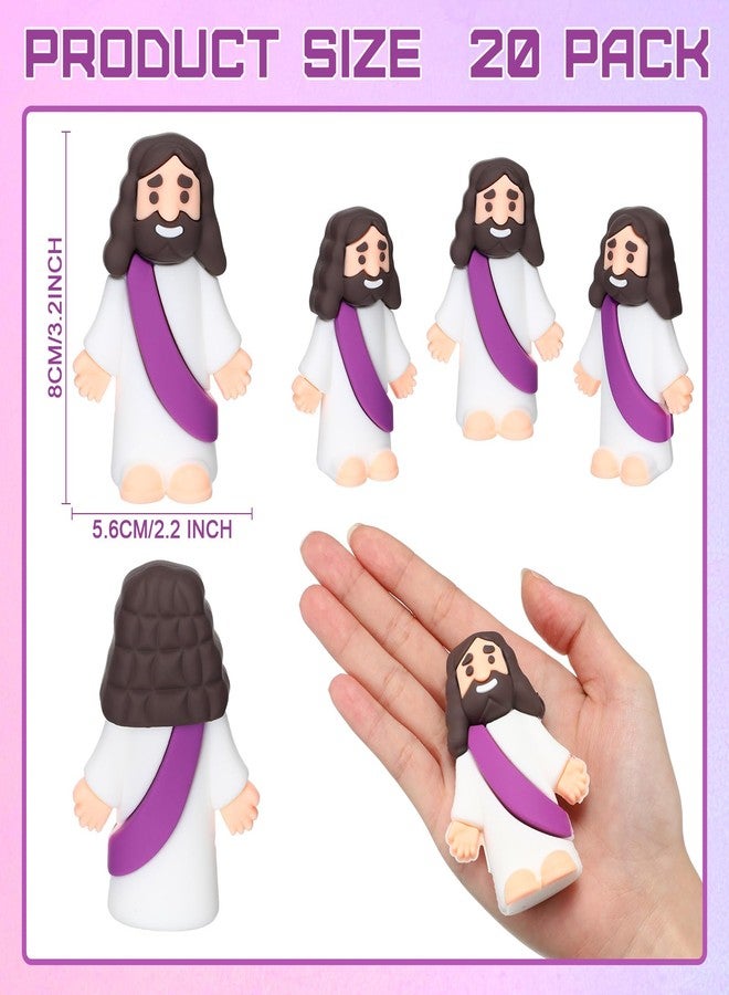 Barydat 3.2 Inch Large Jesus Figures Bulk Jesus Figurine Toys for Hide and Seek Classic Christ Savior Doll Religious Party Favors for Easter Egg Stuffers Sunday School Baptism Gifts(20 Pcs) - Image 2