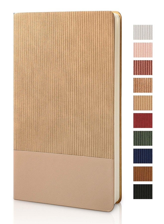 TSFPapier Lined Ruled Journal Notebook B5 80 Sheets / 160 Pages 100 GSM Thick Paper Hardcover Leather Journal Notebook for Women Men Work Office School Writing,7.2"x9.6" Khaki - Image 1