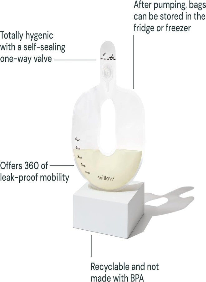 ويلو - أكياس حليب ثدي مانعة للانسكاب بمضخة 360 درجة - 24 كيسًا - سعة 4 أونصات لكل كيس تخزين ذاتي الإغلاق - متوافقة مع مضخات الثدي ويلو 360 أو 3.0 القابلة للارتداء بدون استخدام اليدين - Image 2