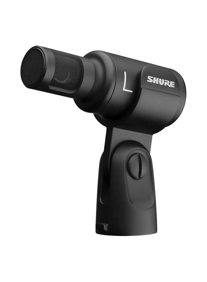 Shure MV88+, Stereo USB Condenser Microphone, Portable Audio Recording, For Mobile, PC Live Streaming, Podcast, Video Gaming, Black MV88+STEREO-USB Black