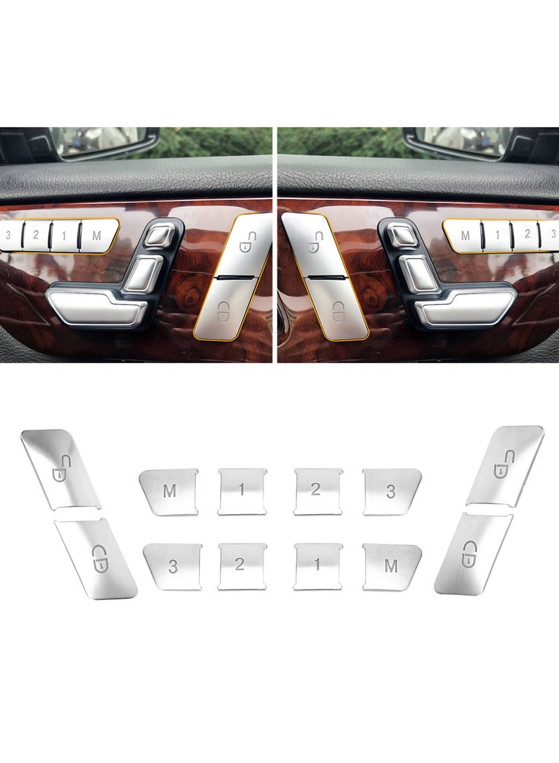 Excefore W204 Chrome Lock Unlock Button Stickers Seat Memory Door Switch Trim Cover Interior Decoration for Mercedes Benz GLK ML GL A B C E C117 GLA CLA CLS W218 X156 GLE GL GLS - Image 1